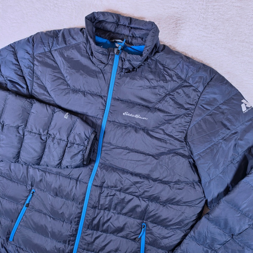 Eddie Bauer First Ascent Downlight Men XXL Blue StormDown 800 Puffer Jacket